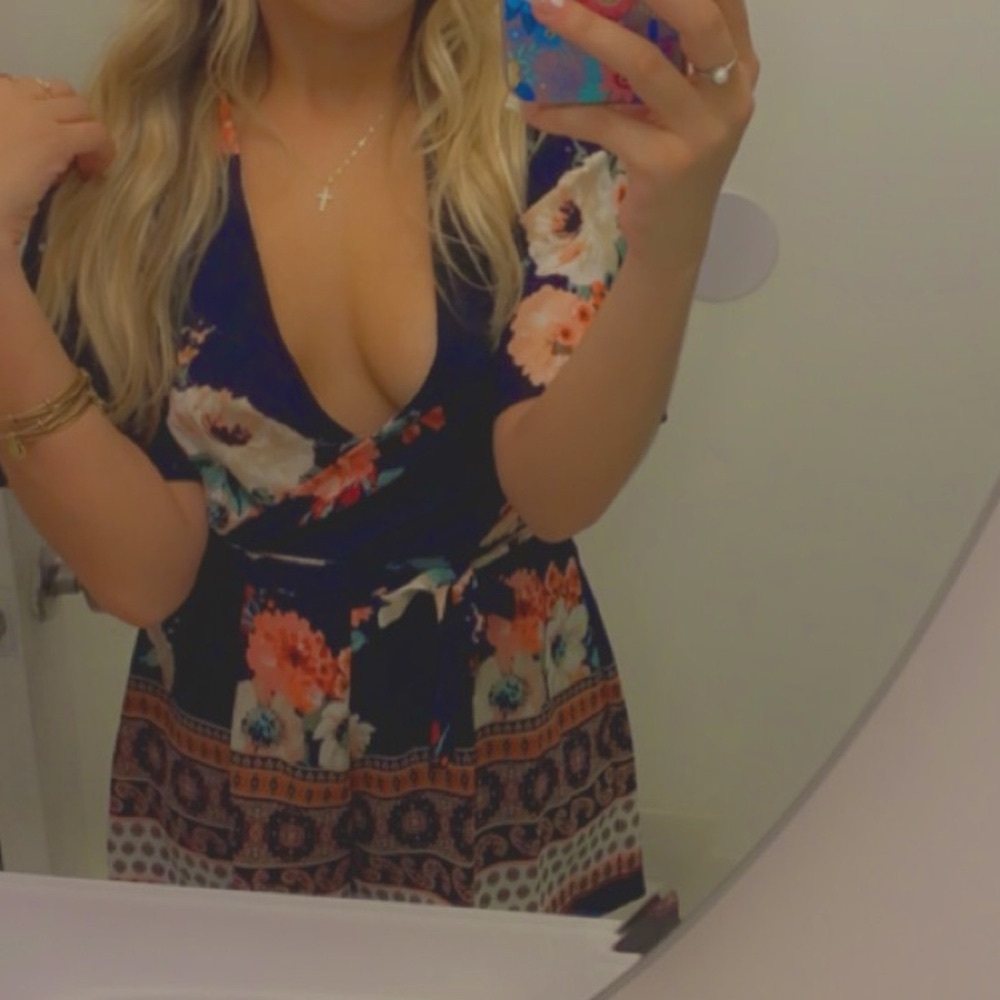 Floral V-Neck Romper
